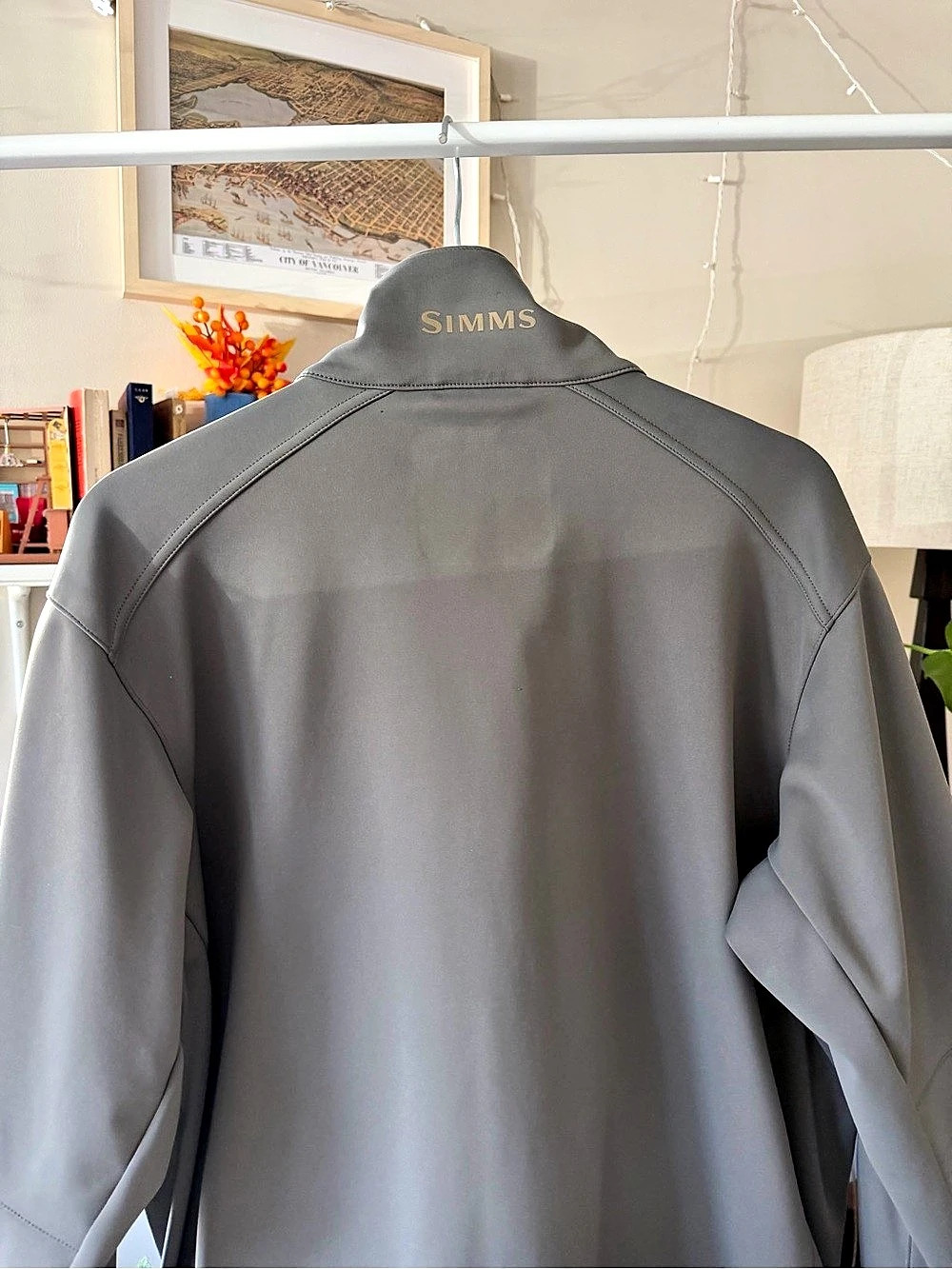 Simms Windstopper Softshell Jacket Men's Gray Performance Jacket - Picture 3 of 7